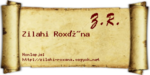 Zilahi Roxána névjegykártya