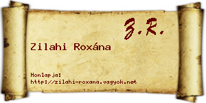 Zilahi Roxána névjegykártya